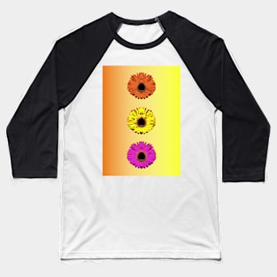 Sunflowers, electric orange, yellow pink Baseball T-Shirt